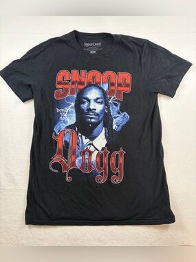 Snoop Dogg Beware The Dogg Graphic Tee Vintage Rap Style Black